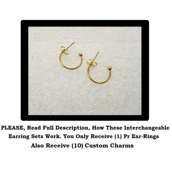 5/$20 Religious Cross Faith Interchangeable Charm Earrings-5 Pairs in Set - Picture 3 of 6